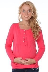 блуза с планкой для беременных и кормления коралл мамуля красотуля